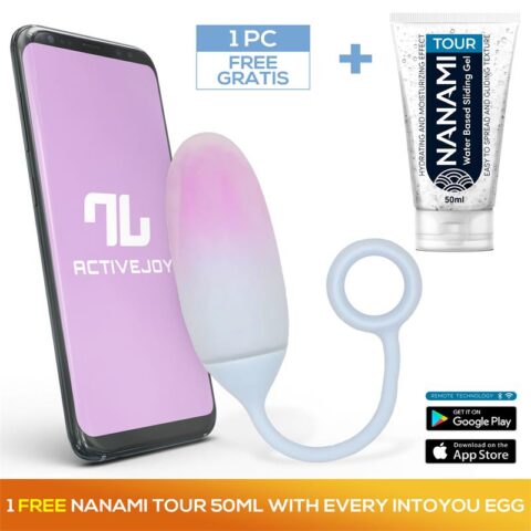 Vibrating Egg with APP Double Layer Silicone + 50 ml Nanami Tour Pink/Blue